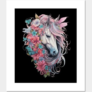 Floral Pegasus Posters and Art